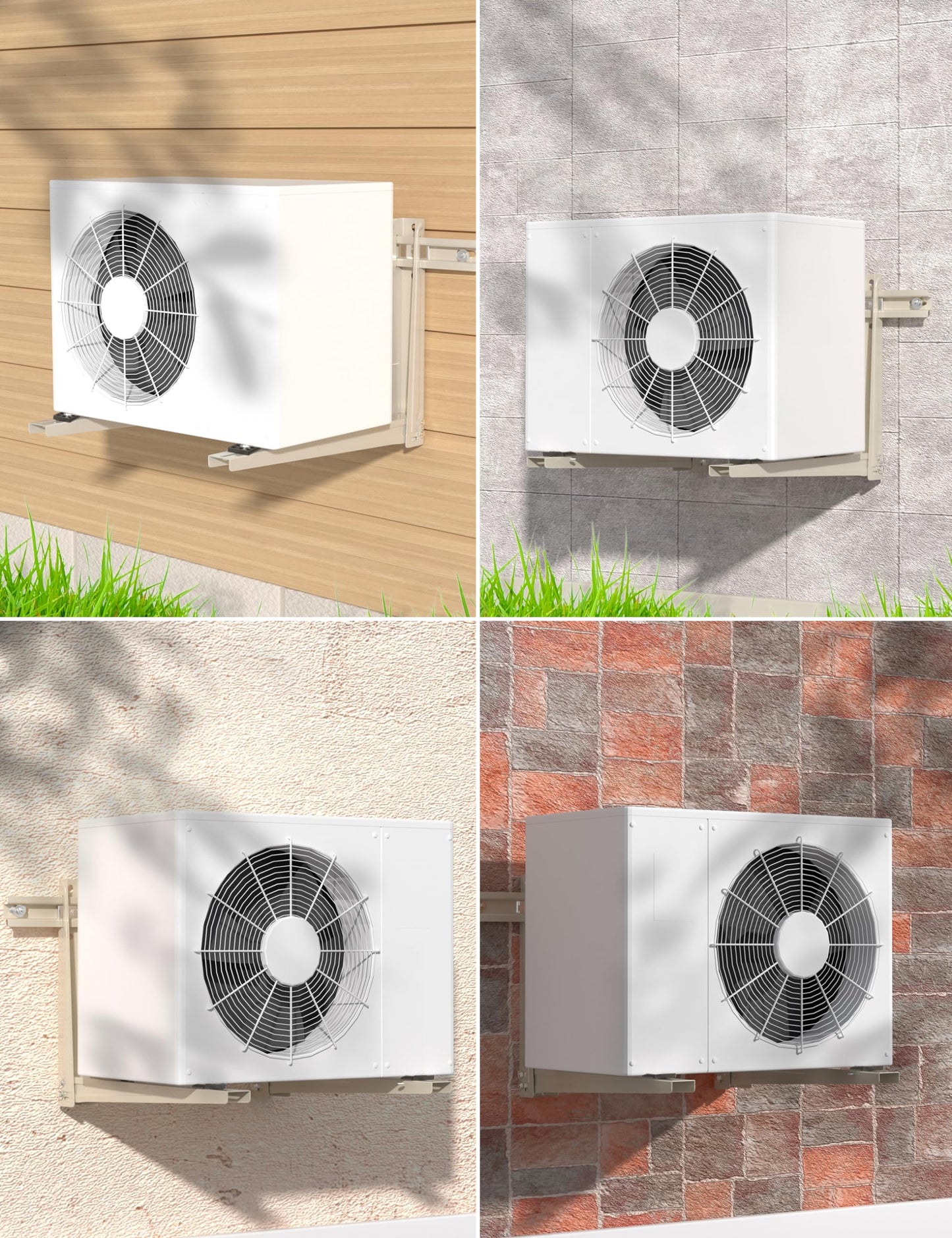 Mini Split Wall Mounting Bracket Outdoor, for 7000-12000 BTU Universal Ductless Air Conditioners, Heat Pumps, Heavy-Duty Mini Split AC Mount, Foldable Mini Split Bracket Max 400 Lb Capacity