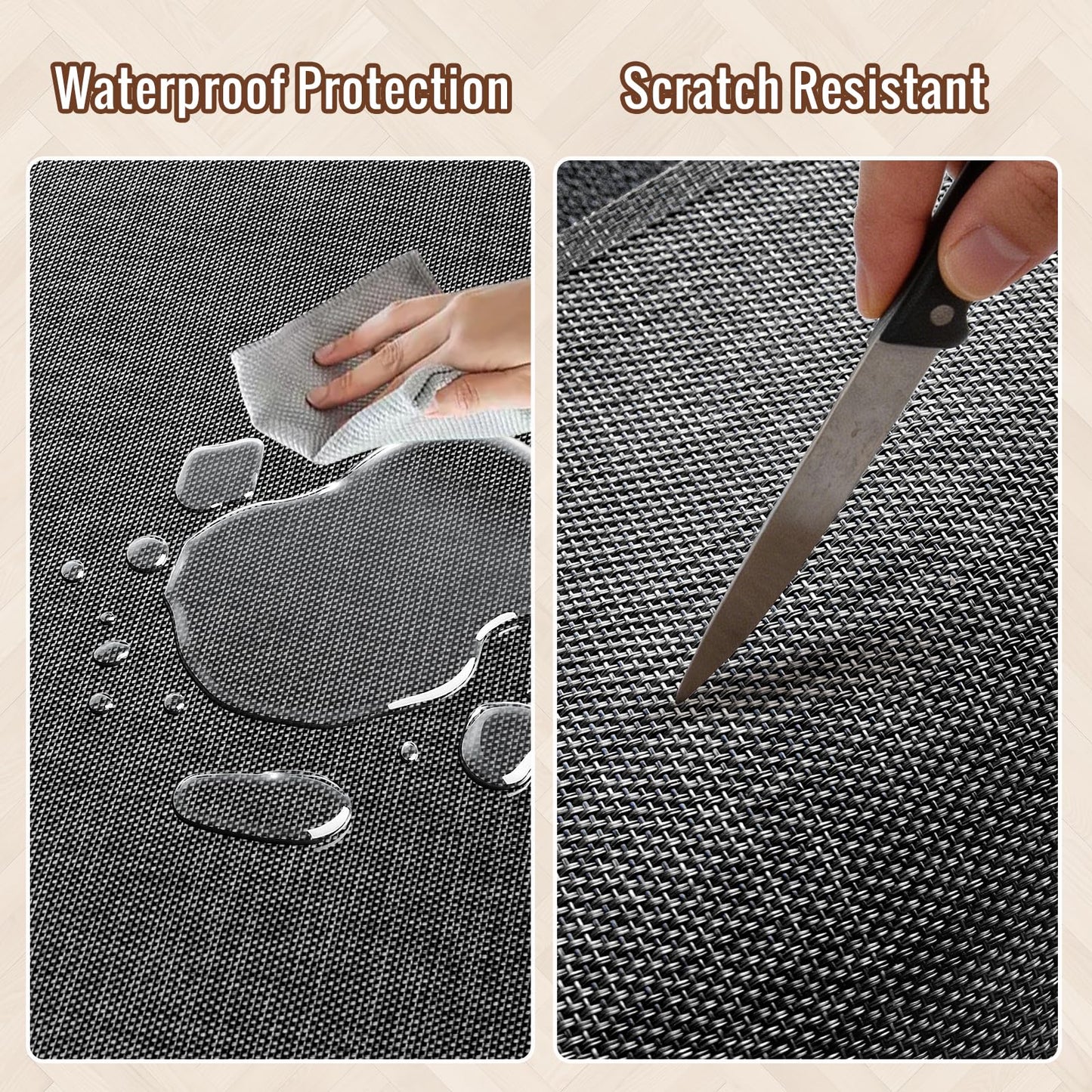 Wansimoo Office Chair Mat for Hardwood and Tile Floor, 48"x60" Floor Mat, Heavy Duty Computer Gaming Chair Mat, Anti-Slip, Non- Curve, Desk Chair Mat,Floor Protector for Home Office(Black)
