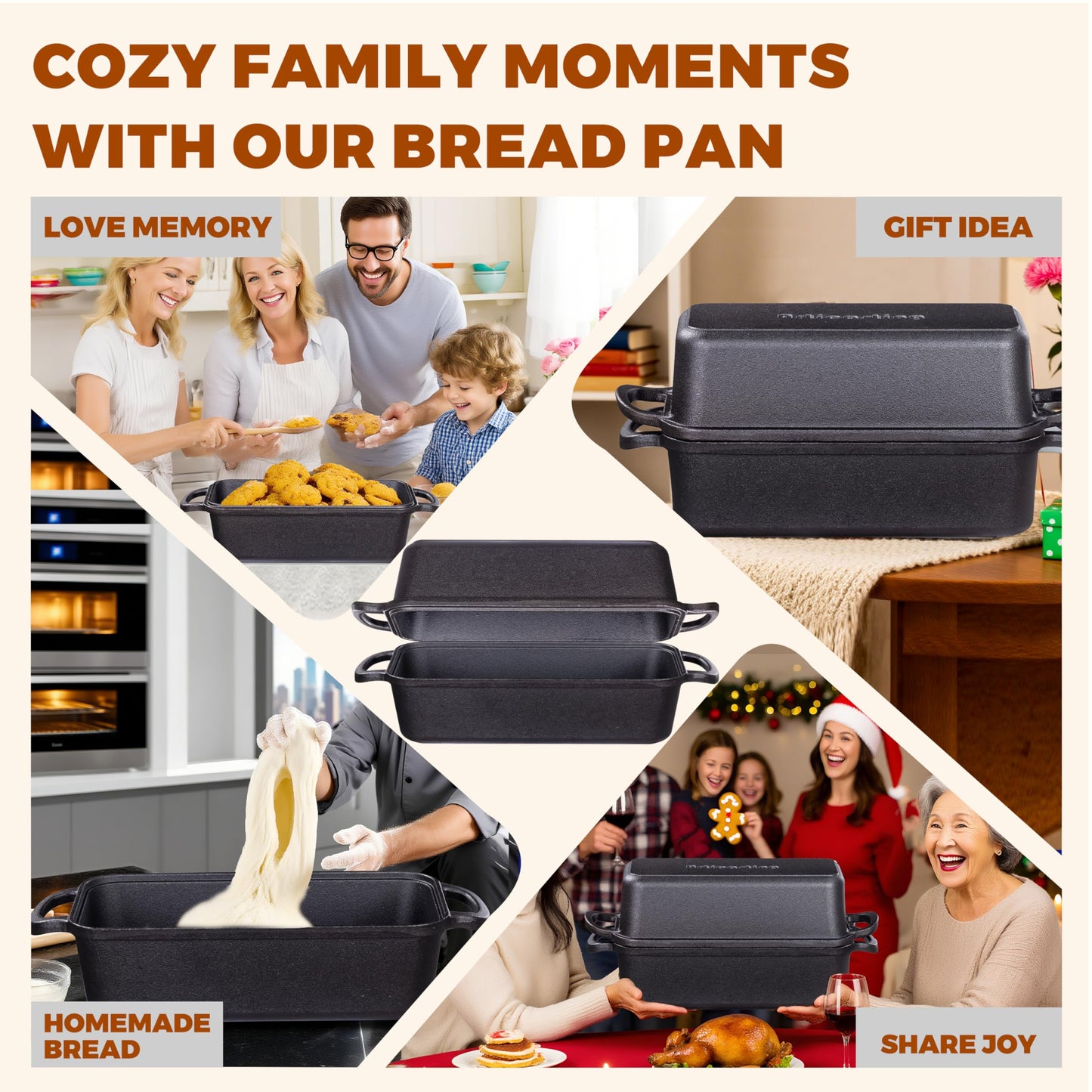 Articasting 11x5 Inch Cast Iron Loaf Pan With Lid，5.8 Qt Large Loaf Pans For Sourdough Bread Baking, Pre-Seasoned Heavy Duty Dutch Oven Bread Pan For a Crispy Crust