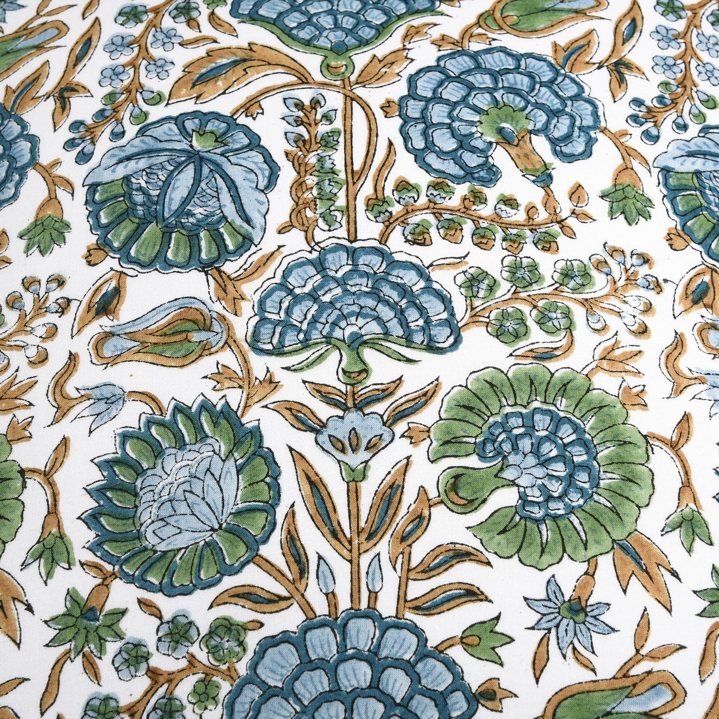Ridhi Block Print Asparagus Green Pillow Cover 18" x 18" (Pack of 2) Decorative Couch Pillows for Living Room, Farmhouse Chic Boho Cute Outdoor Pillows Covers Gifts for Spring, Mother's Day
