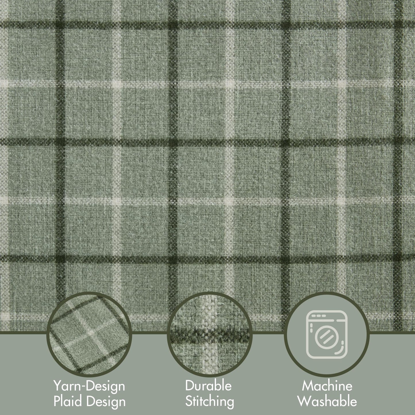 Madison Park Anaheim Cabin Plaid Curtain Window, Thermal Insulated Fleece Lining, Living Room Decor Room Darkening Drape for Bedroom, 1-Single Panel Pack, 50x84, Rod Pocket & Back Tab, Green