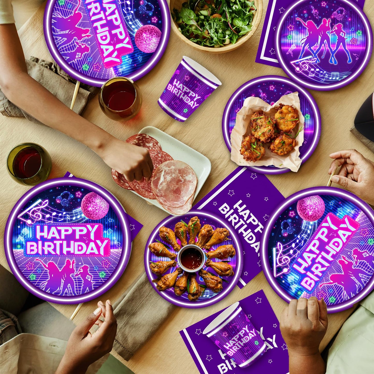 168Pcs Kpop Birthday Decorations K Pop Party Plates Napkins Cups Knives Forks Spoons, Kpop Party Decorations, Serve 24