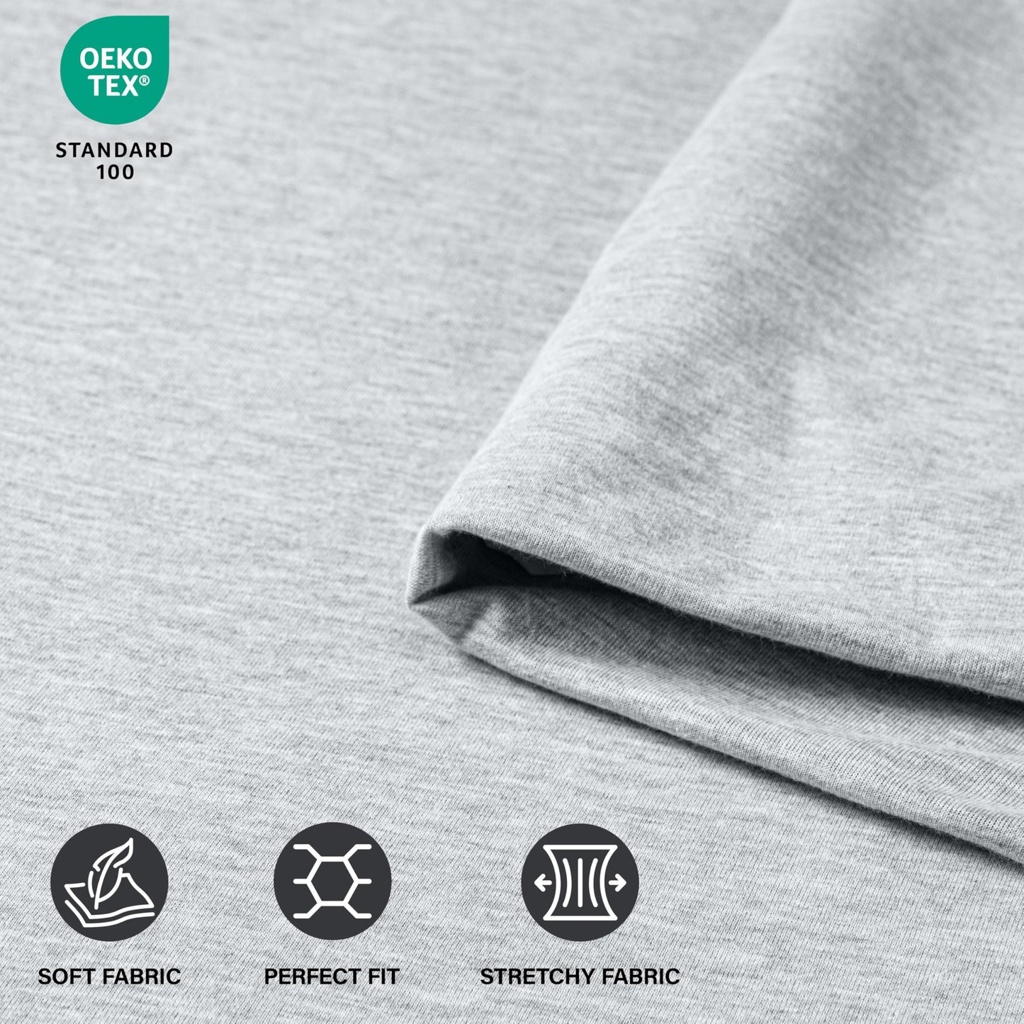 Utopia Bedding Queen Sheet Set - Jersey Knit Sheets 4 Piece – Cotton – Soft T-Shirt Stretchy Sheets (Heather Light Grey)