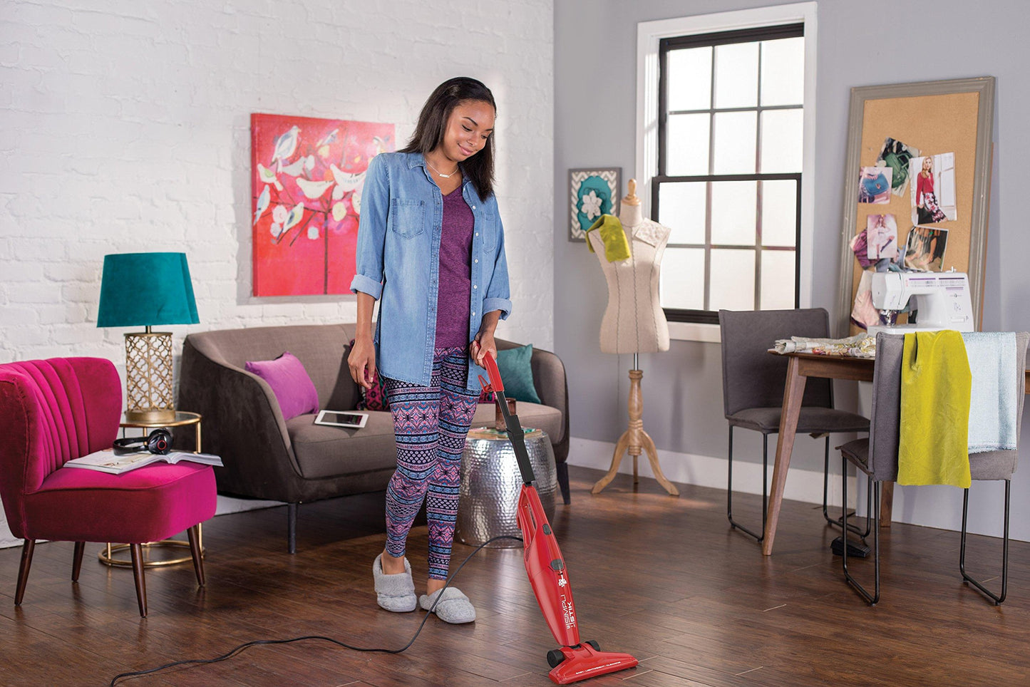 Dirt Devil SD20000RED Simpli-Stik Lightweight Corded Bagless Stick Vacuum, Red