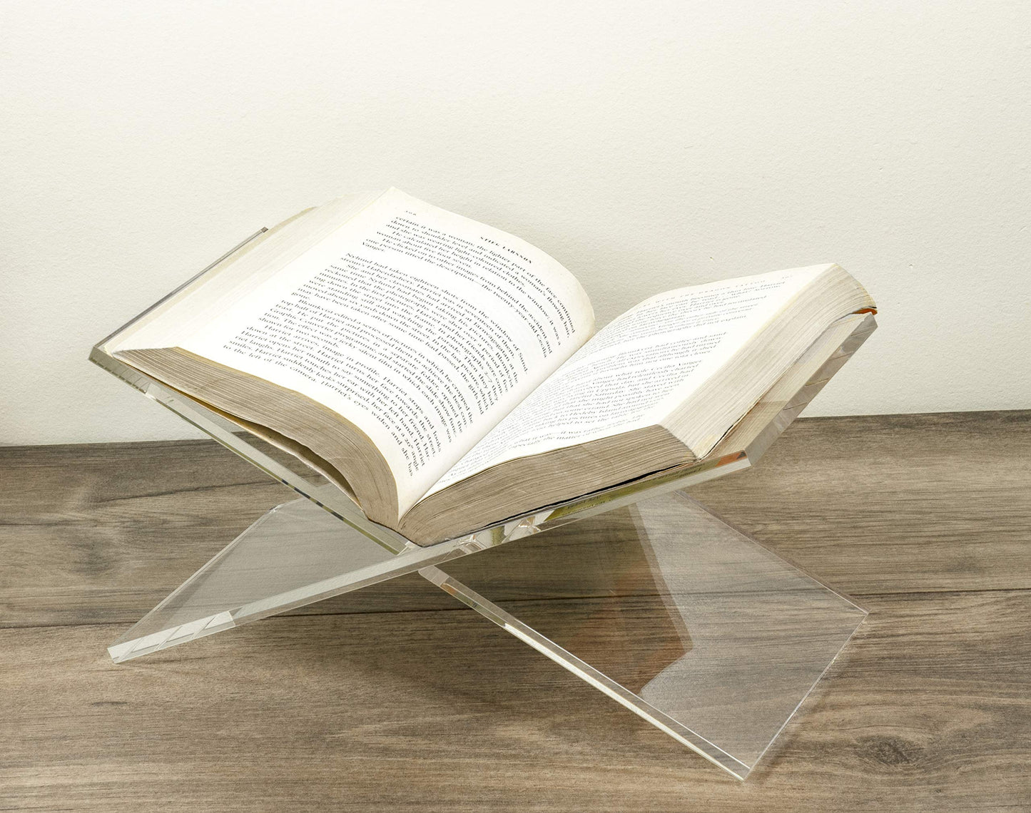 Red Co. Transparent Clear Acrylic Book Holder 2 Piece Reading Stand for Open and Closed Books, Magazines, Textbooks 6" x 11" x 6"