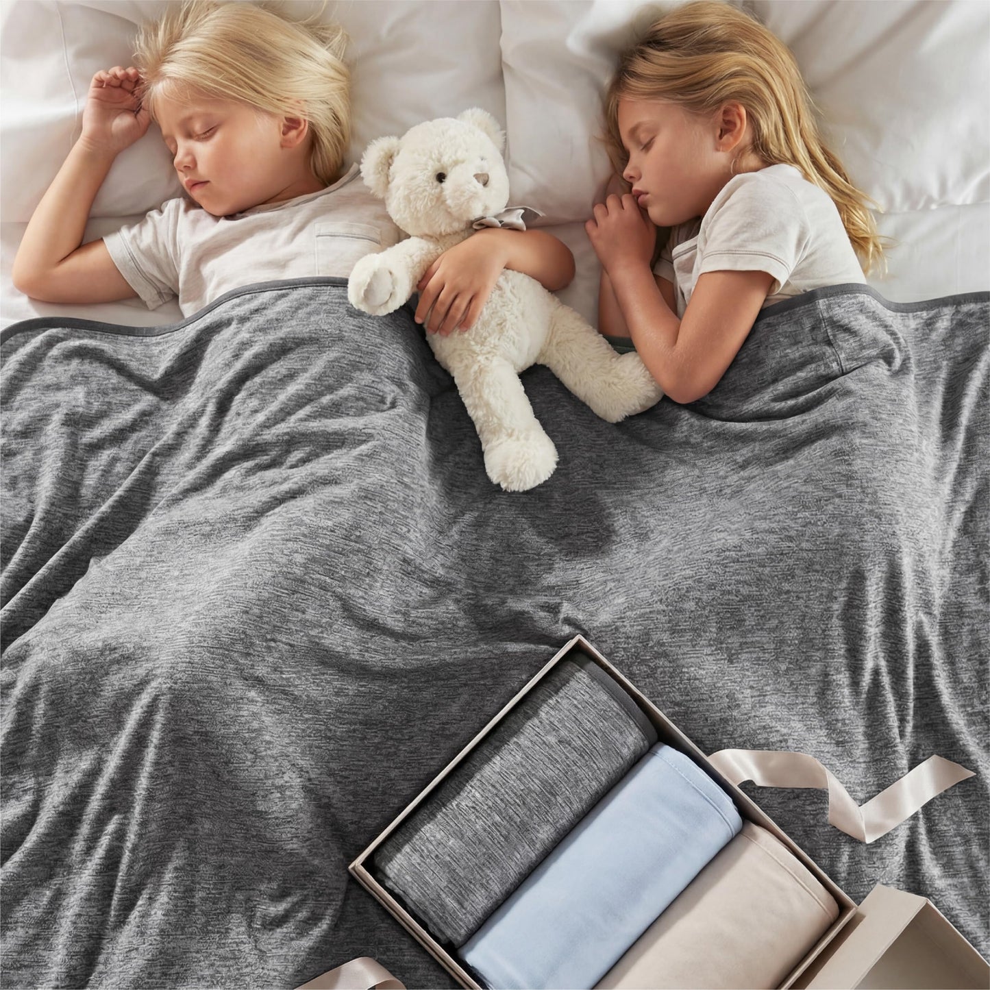Bedsure Cooling Blanket Full Size for Hot Sleepers - Summer Cold Blanket for Bed with Rayon Derived from Bamboo, Ice Cool Cold Lightweight Arc-Chill Thin Summer Bedding, 80x90