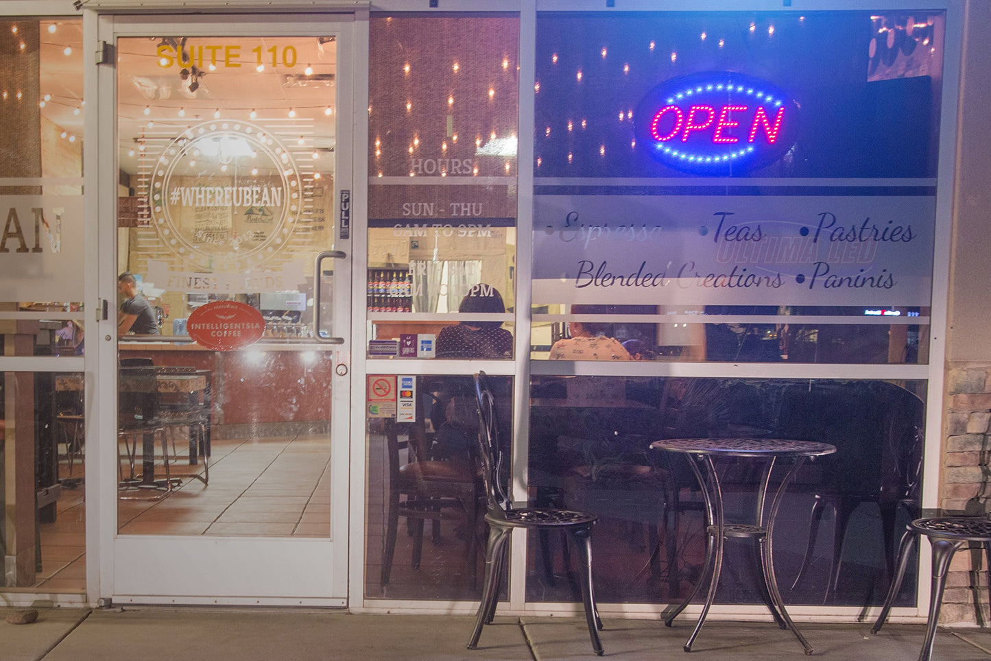 Ultima LED Neon Open Sign for Business: Oval LED Sign with Flashing Mode for Stores - Includes Business Hours and Open & Closed Signs