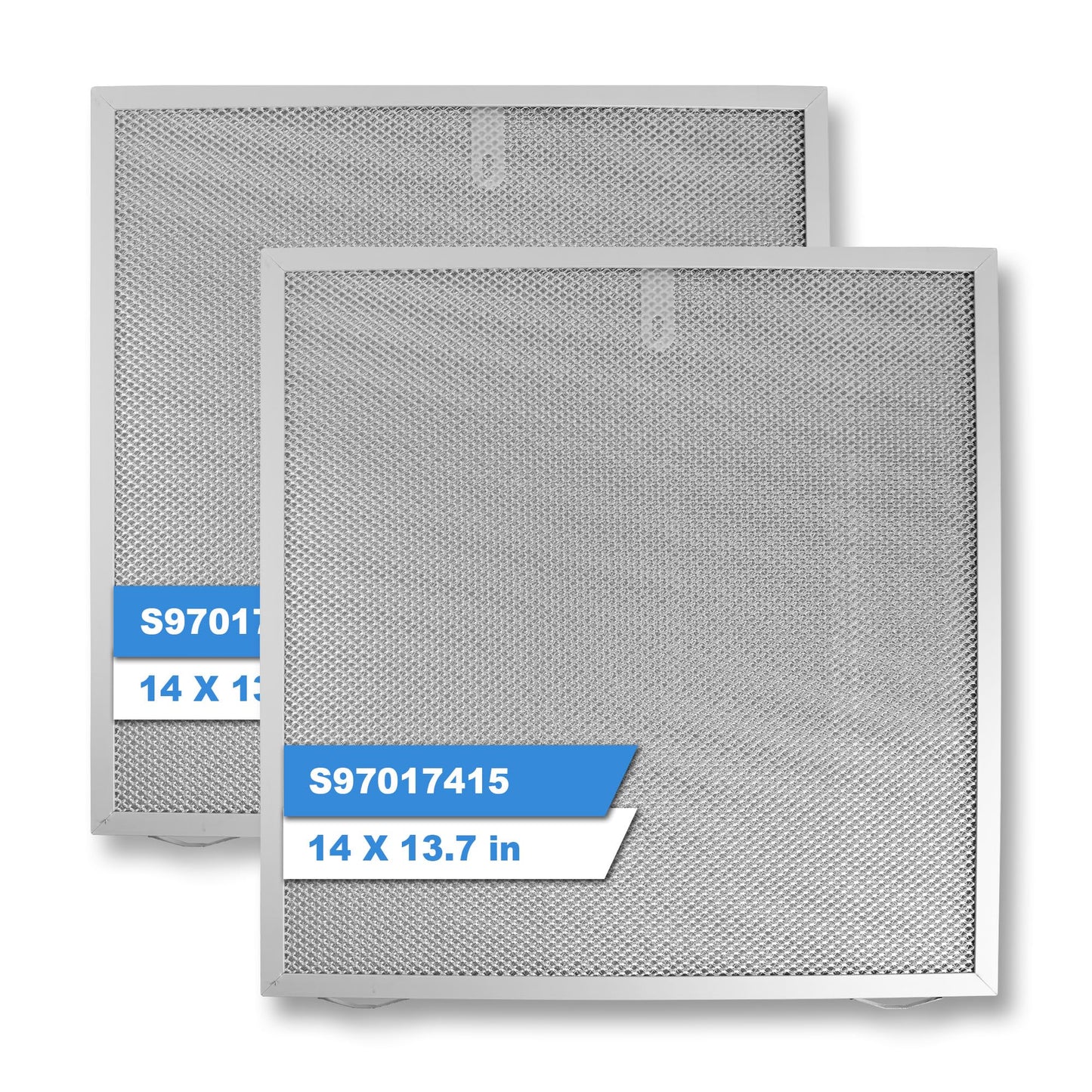 S97017415 Range Hood Filter Compatible with Broan 5 Layer Aluminum Grease Range Hood Filters Replacement 97017415, 14 X 13.7 X 0.35 inch - 2 Pack