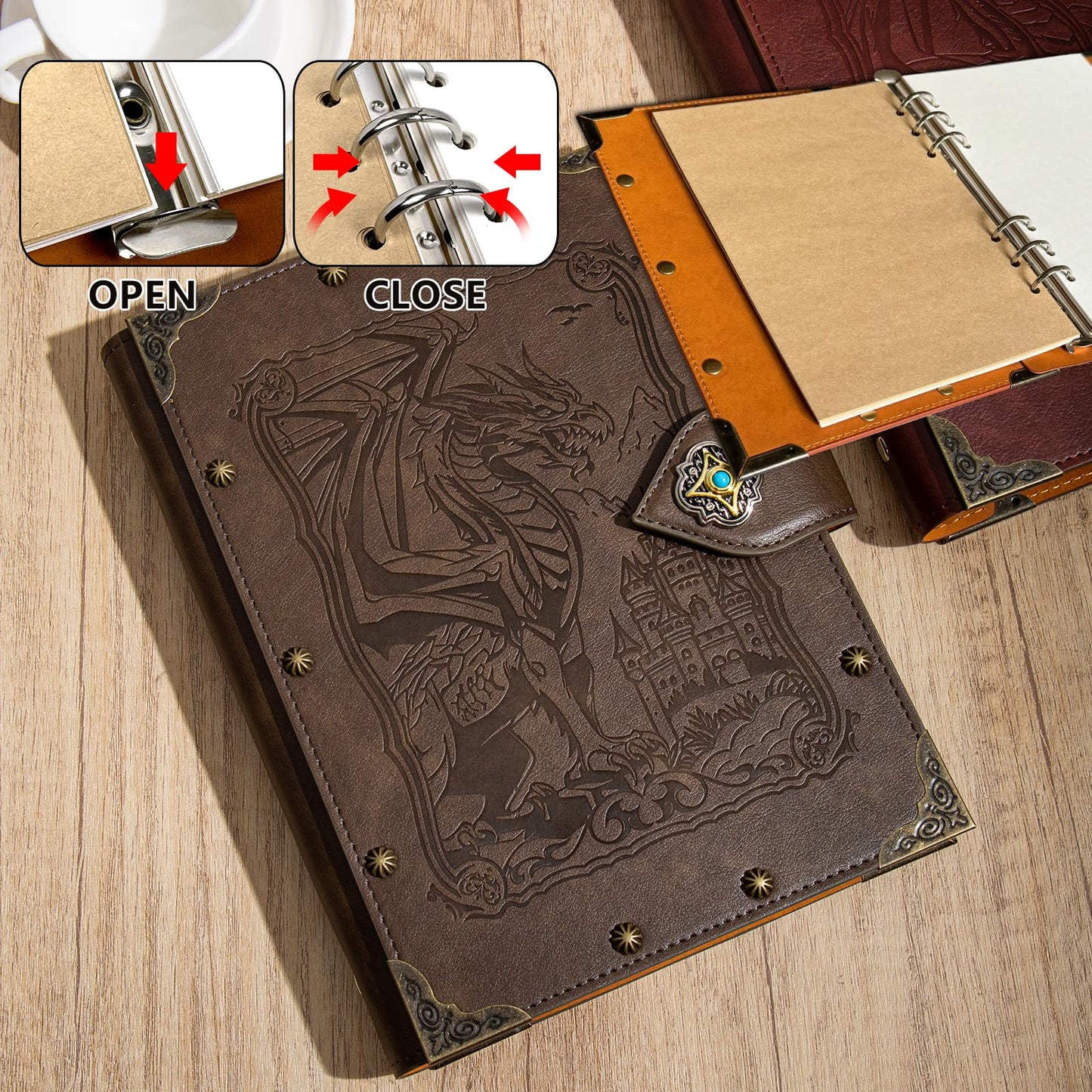 DUROTAN Tree of Life Journals Notebook Gift Set-Unique A5 Binder 400 Page Vintage Leather Suitable for Women & Men writing,Poets,Travelers,as a Diary Dnd Gift
