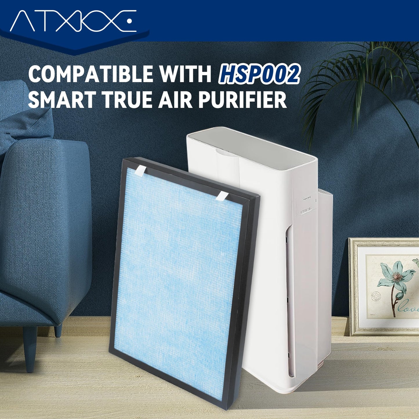 ATXKXE HSP002 Replacement Filter Compatible with Hathaspace Air Purifier Filter HSP002, 1 Pack