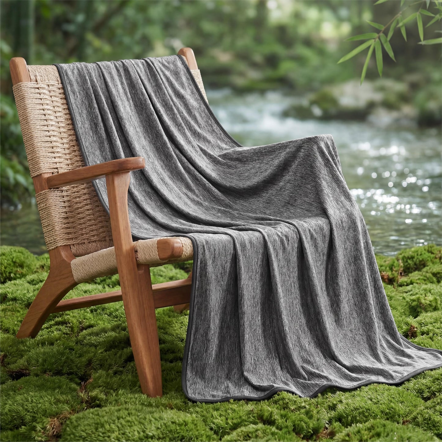 Bedsure Silky Soft Cooling Blanket for Hot Sleepers, Cold Summer Throw Blanket for Couch, Breathable Bed Cooling Throw for Night Sweats, Lightweight Thin Bedding with Rayon Derived from Bamboo, 50x70