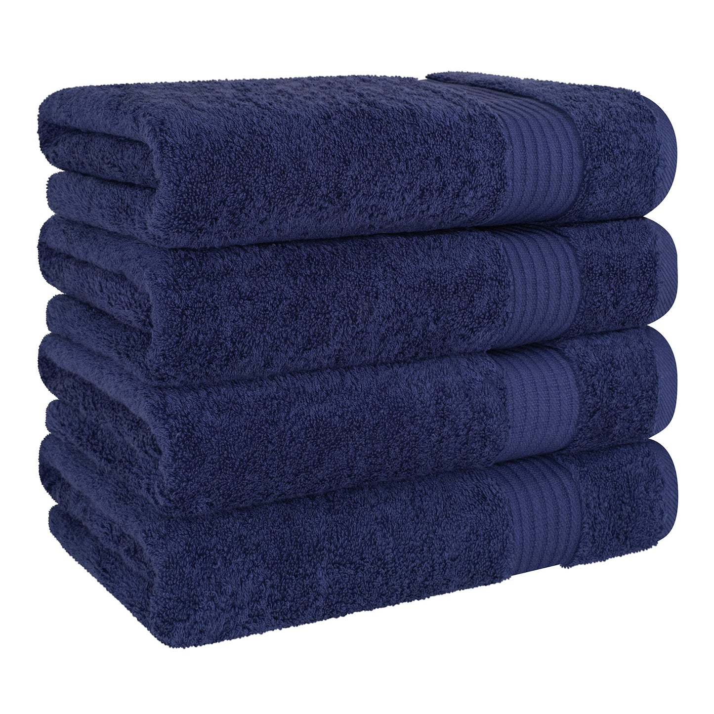 Cotton Paradise 4 Piece Turkish Bath Towels for Bathroom, 100% Cotton Extra Large Soft Plush Towels Bathroom Set, Navy Blue