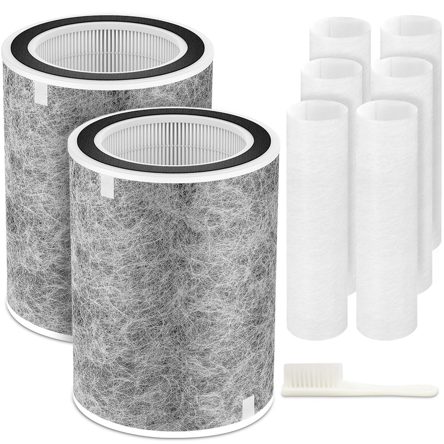 HP302/HP301/HP201 Replacement Filter and 6 Pre-filters Compatible with Shark HP202/HP230/HP231/UA205/AP1000/HC501/HC502, Absorb 99.97% Particulate, Compare Part#: HE2FKBASMB/HE2FKBAS/HE2FKPRO/HE2FKPET