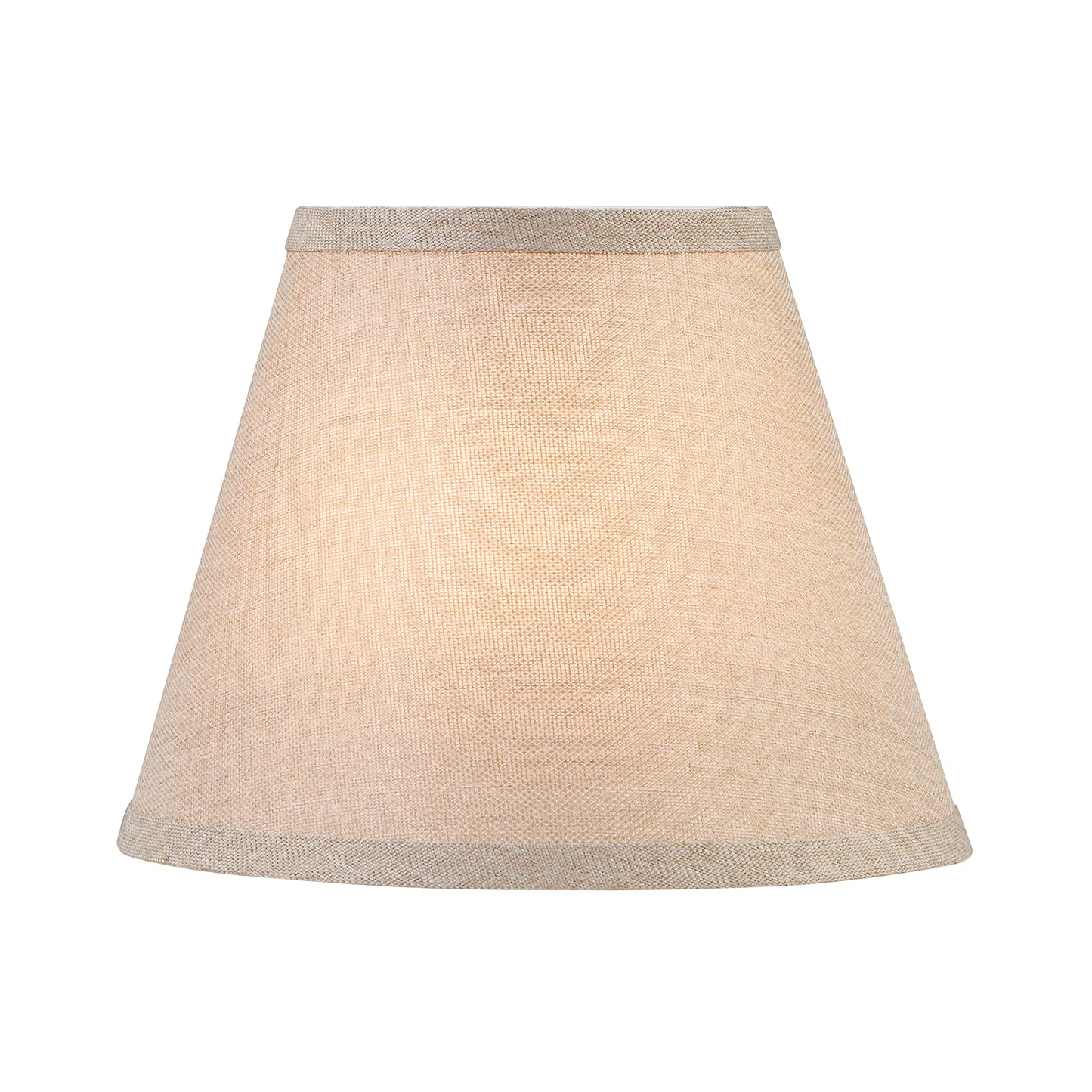 Aspen Creative 56028, Empire Uno Lamp Shade in Medium Brown Burlap Textured Fabric, 5" Top x 9" Bottom x 7" Slant Height, Slip UNO 33mm