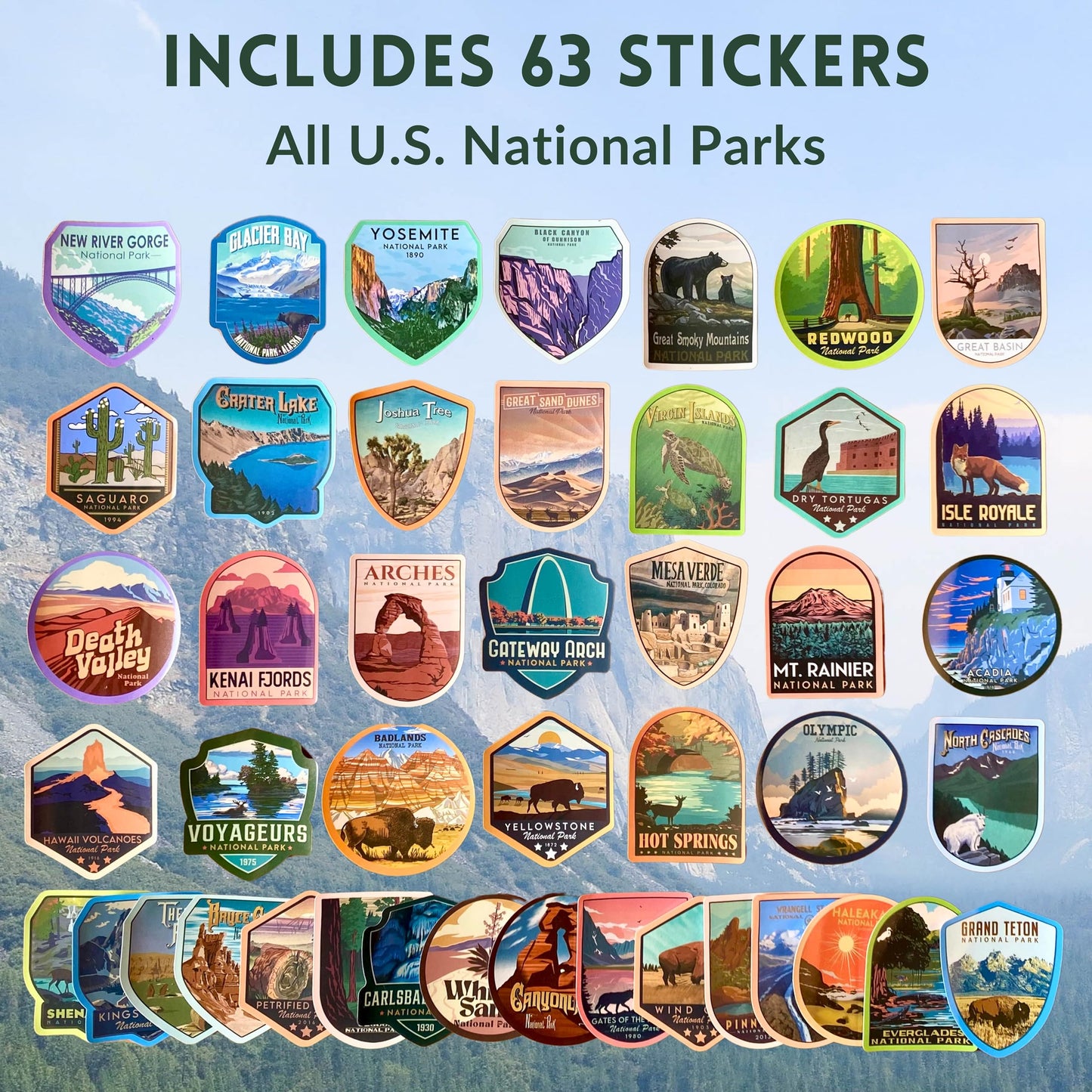 National Parks Map – USA Travel Tracker with Checklist, Pins & Stickers – Adventure Gift for Park Lovers, Couples & Families, Bucket List Wall Art Decor
