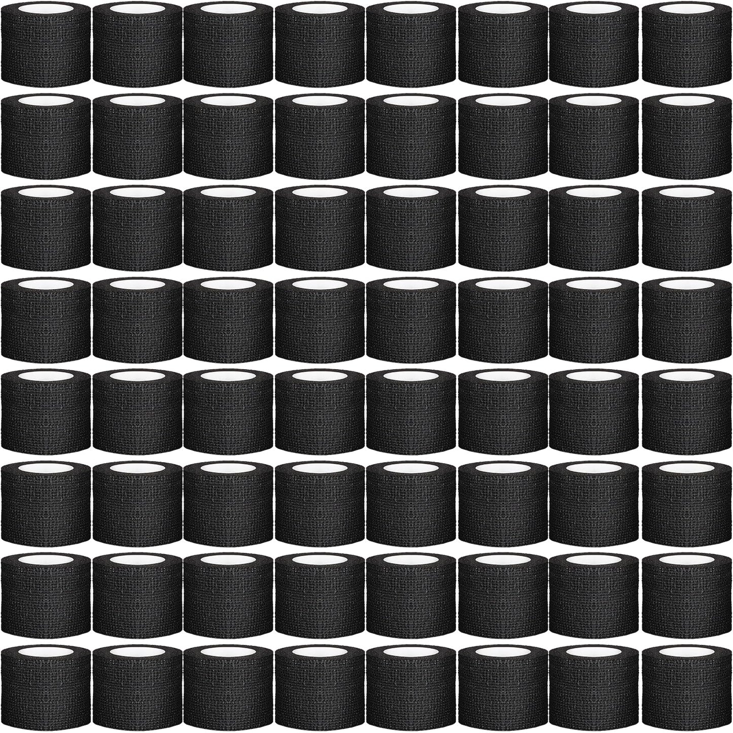 120 Pack Black Self Adhesive Bandage Wrap Bulk 2 Inch x 5 Yards Cohesive Bandage,Vet Wrap Breathable Elastic Self-Adherent Tape for Stretch Athletic Sports Wrist Ankle Dogs Pet Vet Wrap