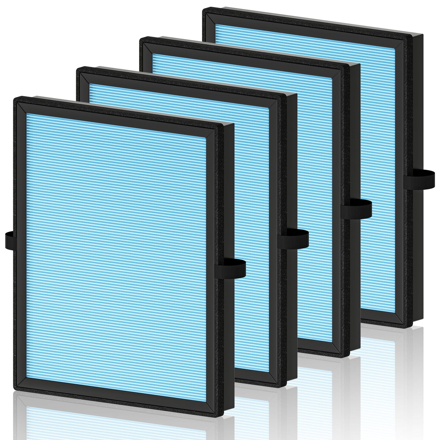 MK04 Air Filter Replacement for Aroeve MK04 MG04JH Air Purifier, 4-in-1 High-Efficiency and Activated Carbon Filter for Bedroom Home Office Livingroom Kitchen Wildfire, Standard Version, Blue, 4 Pack