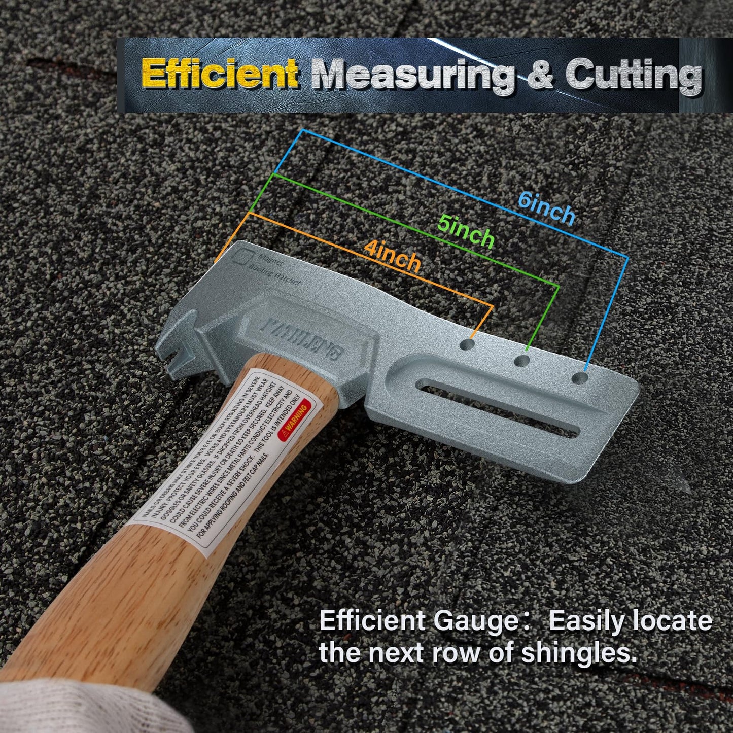 Magnetic Roofing Hatchet with Nail Claw & Sliding Gauge – Durable Roofing Hammer Tool for Repairs and Installation