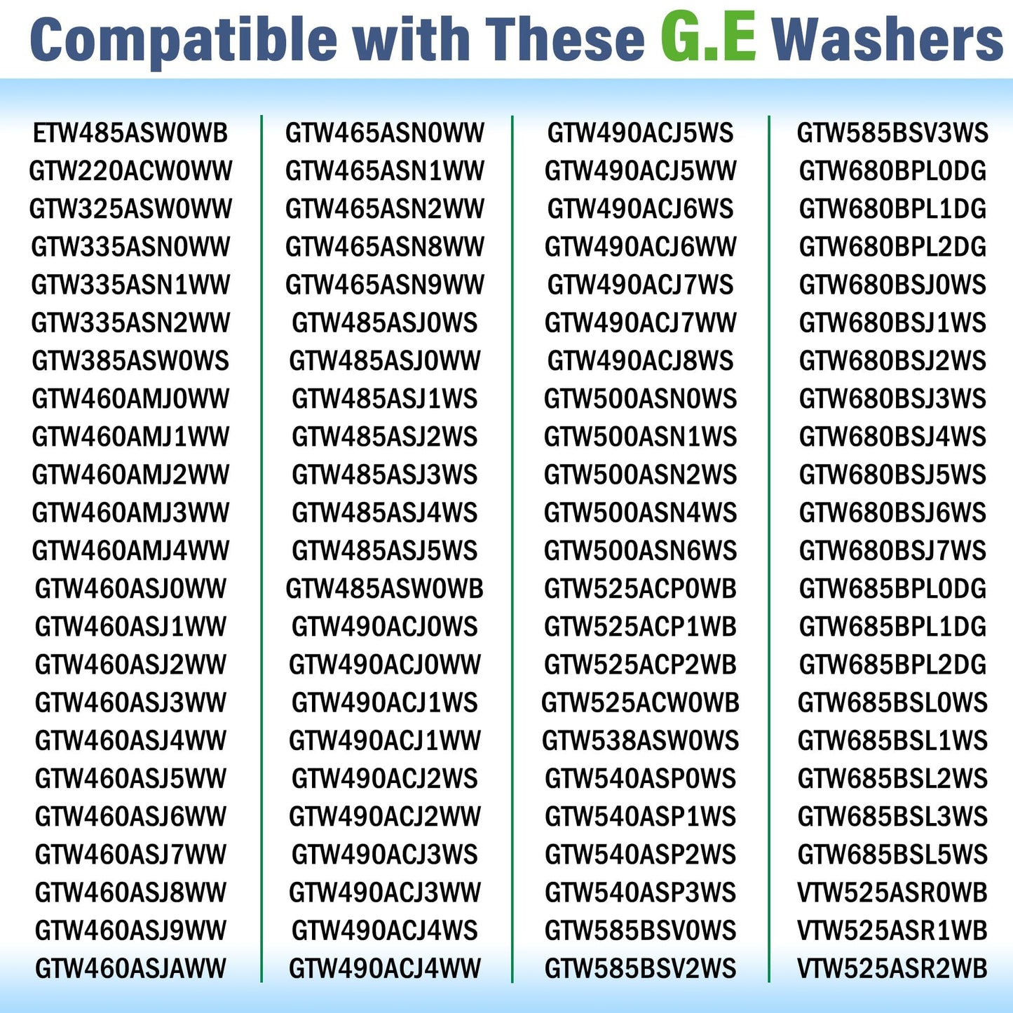 WH16X26911 & WH16X26910 GTW335ASN0WW GTW335ASN1WW GTW335ASN2WW GTW385ASW0WS GTW460ASJ0WW GTW460ASJ3WW GTW460ASJ4WW GTW465ASN0WW Washer Suspension Rod Kit Fit for G.E Washers - 24.53 inches