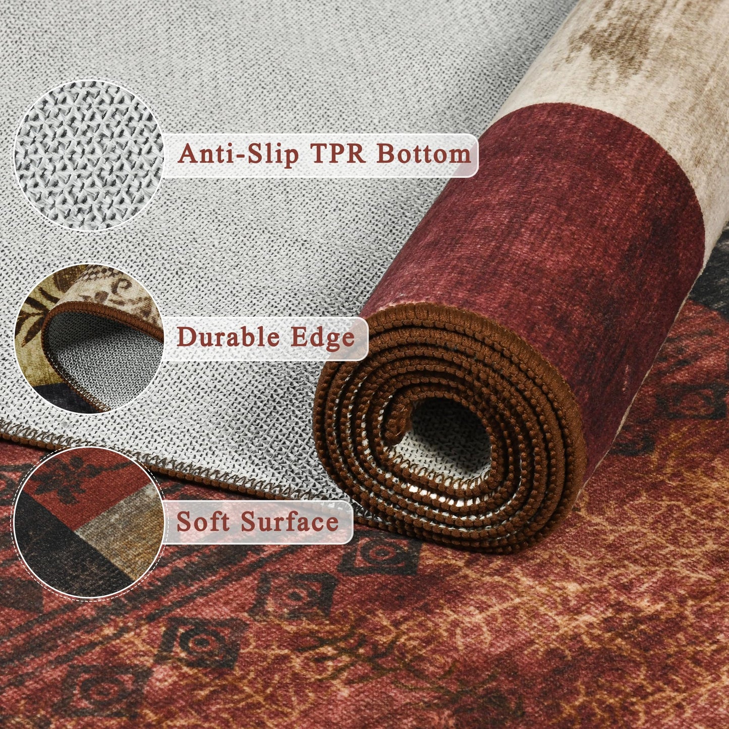Tepook Modern Area Rug for Living Room, 5x7 Geometric Large Rugs for Bedroom, Washable Patchwork Rug Indoor Non-Slip Throw Carpets for Dining Room Office Farmhouse Home Decor, Multi