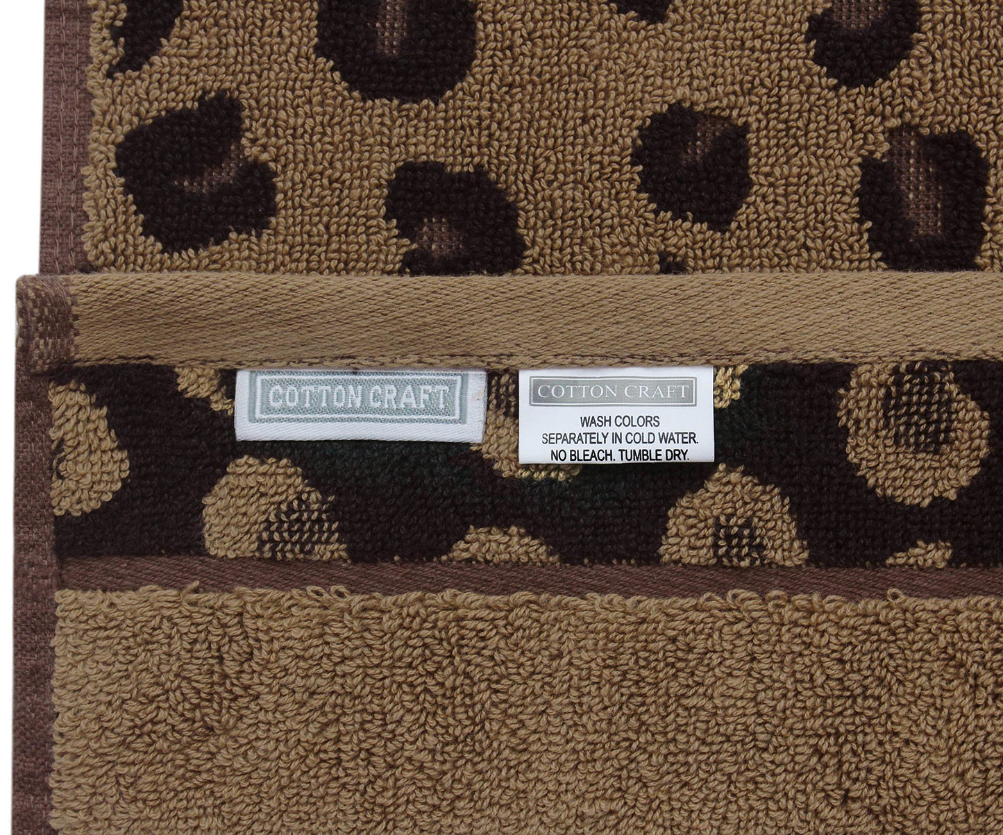 COTTON CRAFT 6 Piece Towel Set - Animal Print Leopard Cheetah Africa Safari 100% Cotton Jacquard 2 Bath Towel, 2 Hand Towel, 2 Washcloth Soft Absorbent Luxury Decorative Guest Towel Bathroom Towel Set