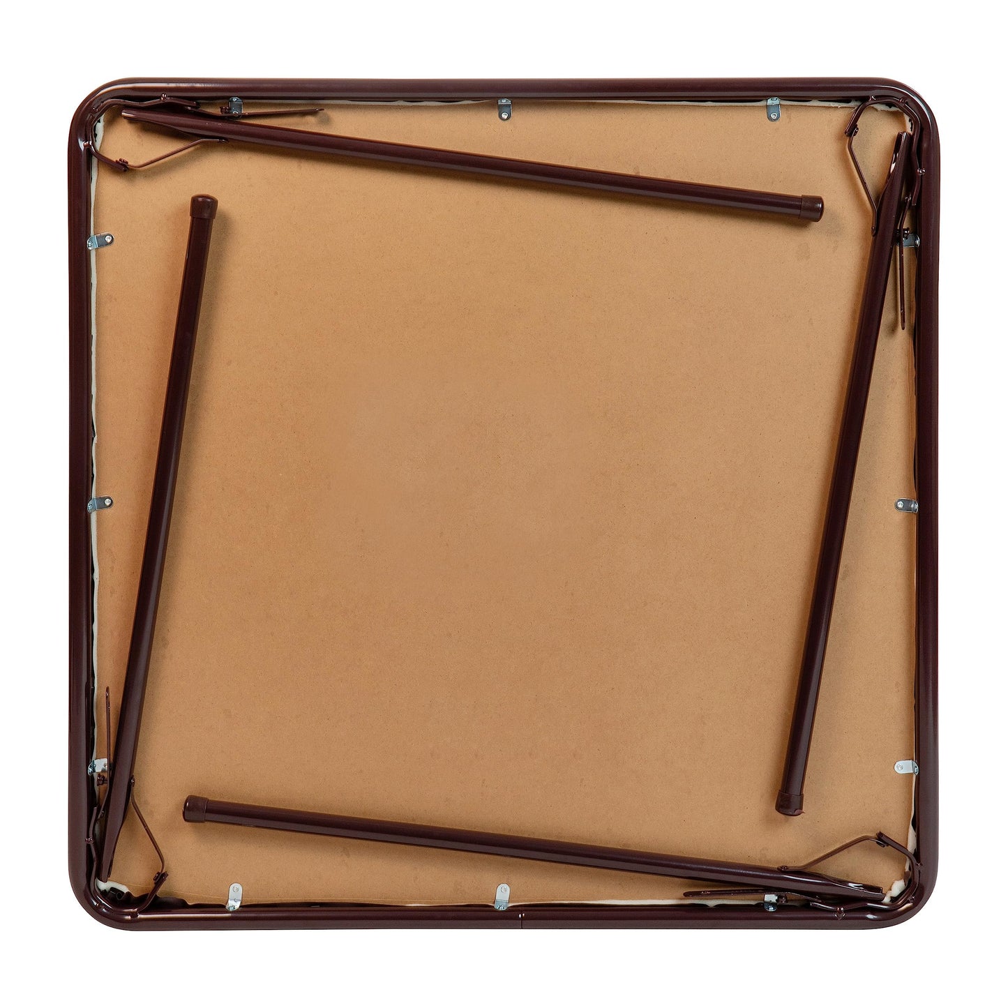 Flash Furniture Madelyn 33.5" Square Folding Multipurpose Card Table with Padded Vinyl Top, Portable Folding Game Table for 4 Players, Brown