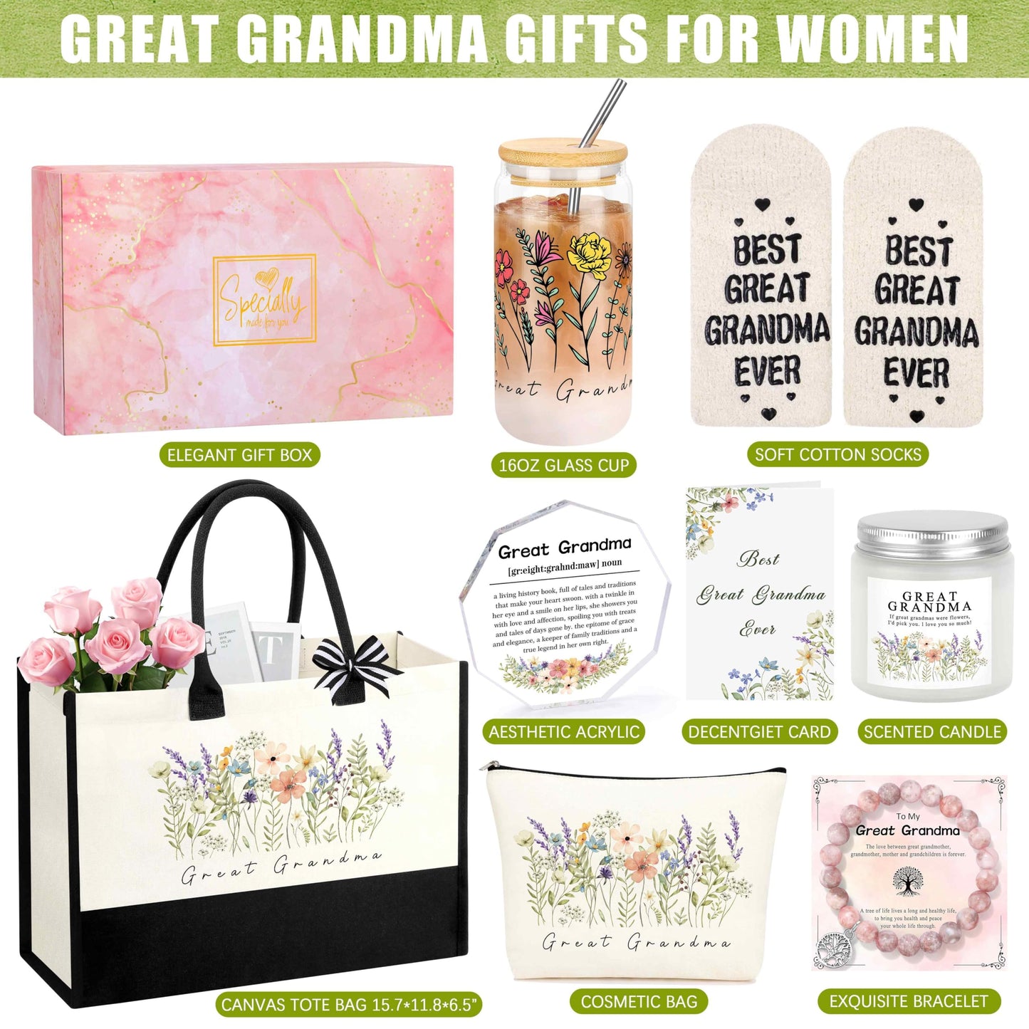 Siplyhaven Great Grandma Gifts, Gifts for Great Grandma, Birthday Valentines Day Gift For New Grandmother Gift