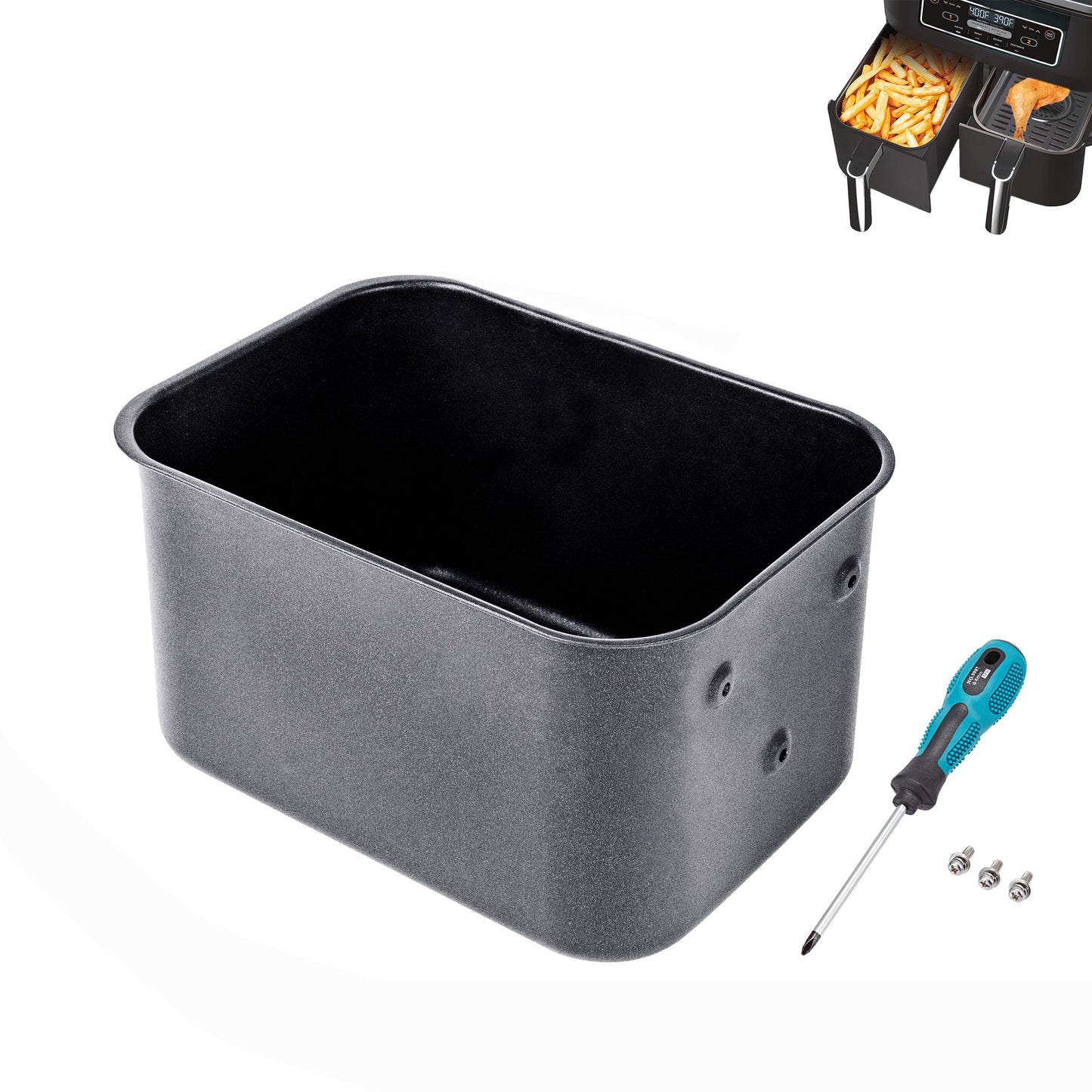 Air Fryer Replacement Basket Compatible for Ninja DZ201 DZ100,Air Fryer Basket,Nonstick