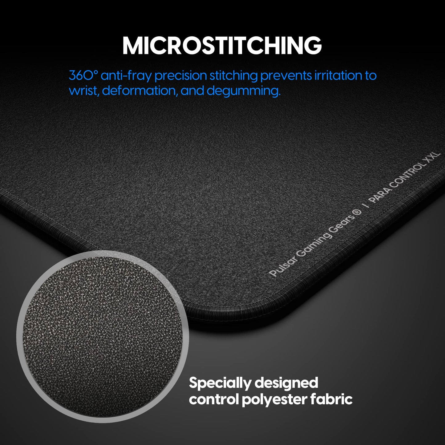 Pulsar - Paracontrol XXL Esports Level Premium Gaming Mouse Pad v2 - Medium to High Speed Pad Stitched Edge Durable Hybrid Top Surface 35 x 16 in (XXL, Black)