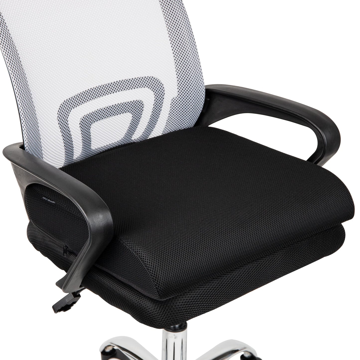 Mind Reader Air-Cloud Seat Cushion, Ergonomic Support for Posture, Pressure Relief, and Pain Reduction, Portable with Washable Cover, Memory Foam, Black