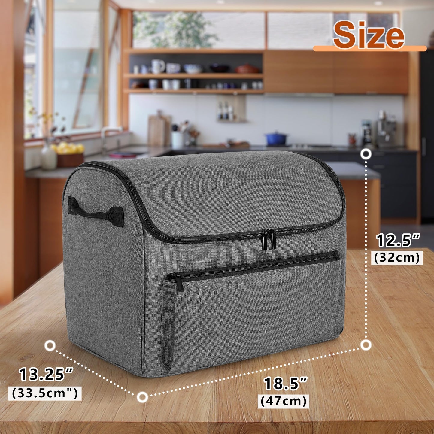 LUXJA Enclosed Cover Compatible with Ninja Foodi Possible Cooker Pro, Dust Cover with Front Pocket Fits Ninja Slow Cooker, Gray