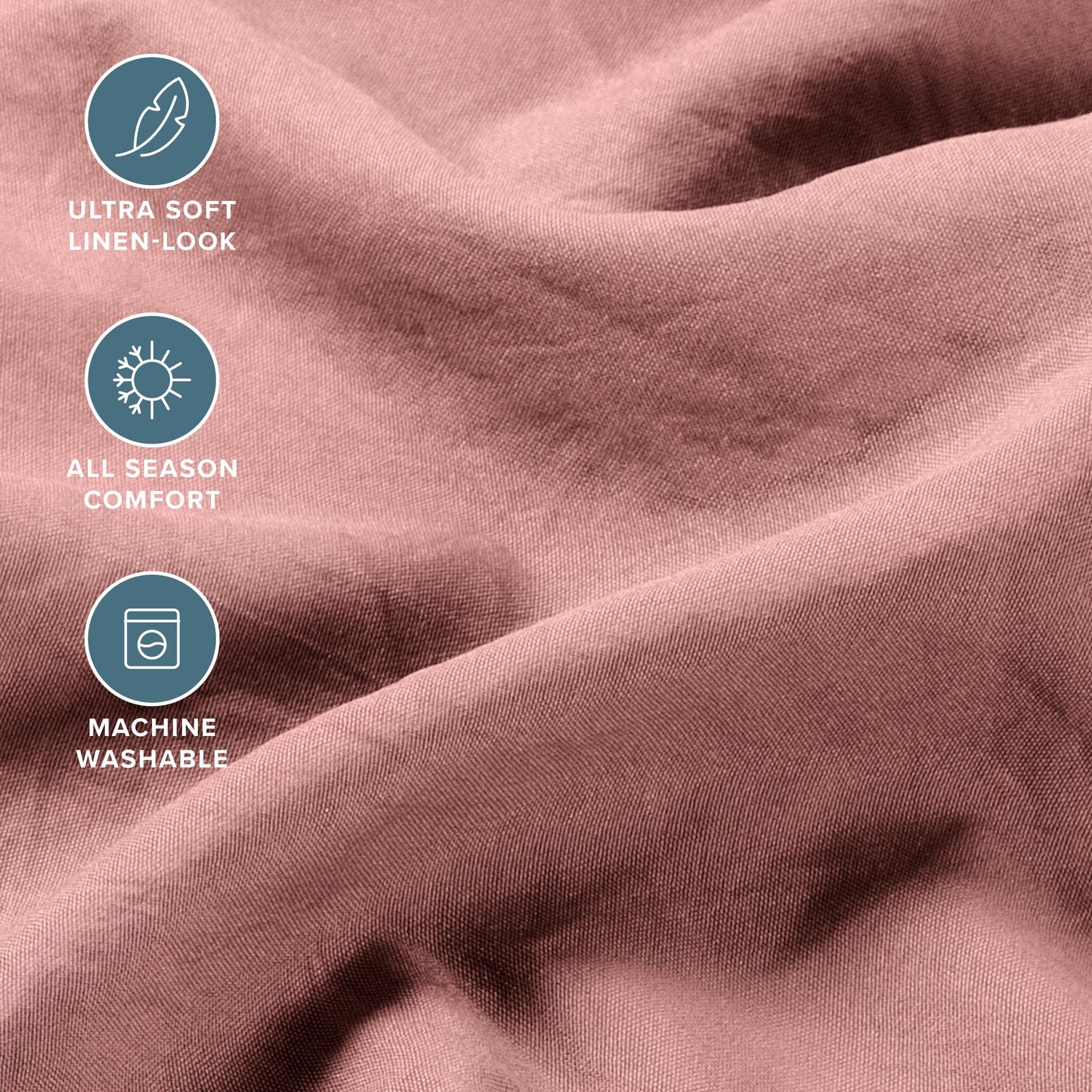 Bare Home Queen Sheet Set - Luxury 1800 Ultra-Soft Stonewashed Microfiber - Brushed - Deep Pockets - Easy Fit - Breathable Bedding - Sheet Sets & Pillowcases (Queen, Dusty Rose)