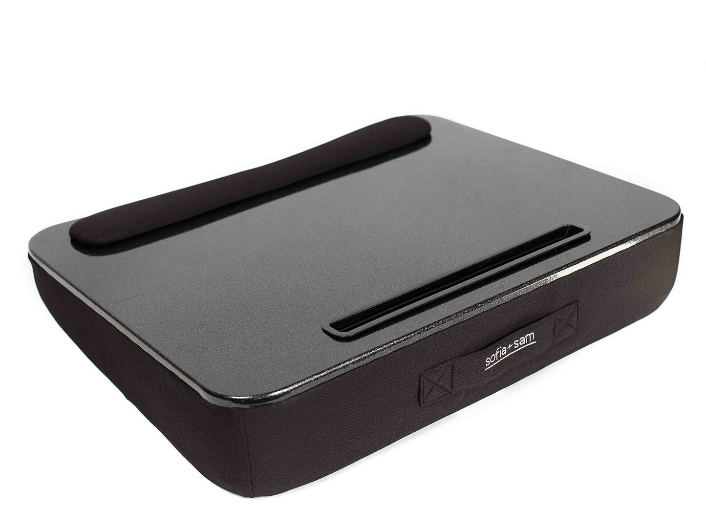 Sofia + Sam All Purpose Lap Desk (Black Sparkle Top) with Tablet Slot | Supports Laptops Up to 17 Inches