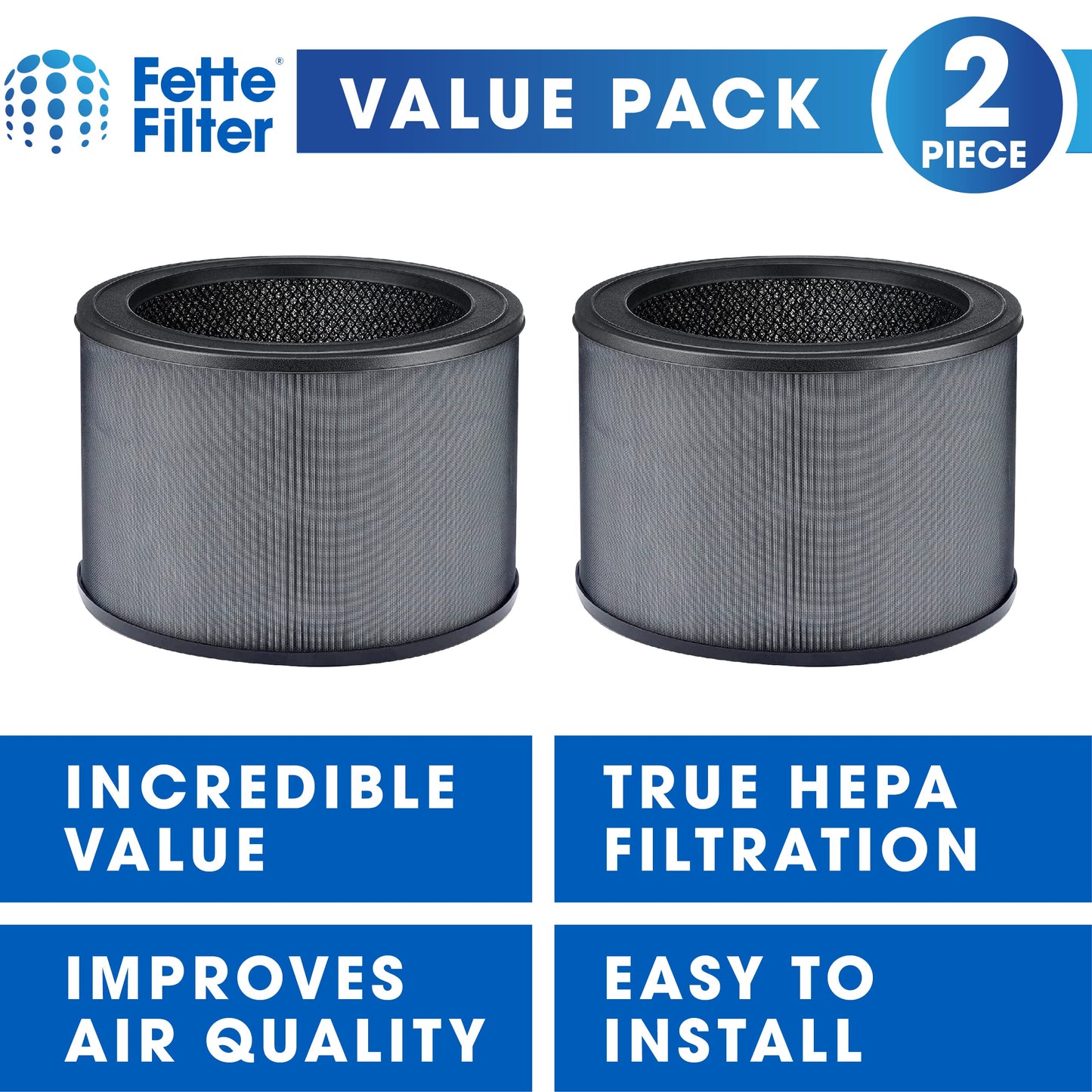 Fette Filter - 2 Premium True Hepa H13 Replacement Filter Size O Compatible with Winix Air Purifier Model A230 A231 Compare to Part # 1712-0110-00, 1712011000