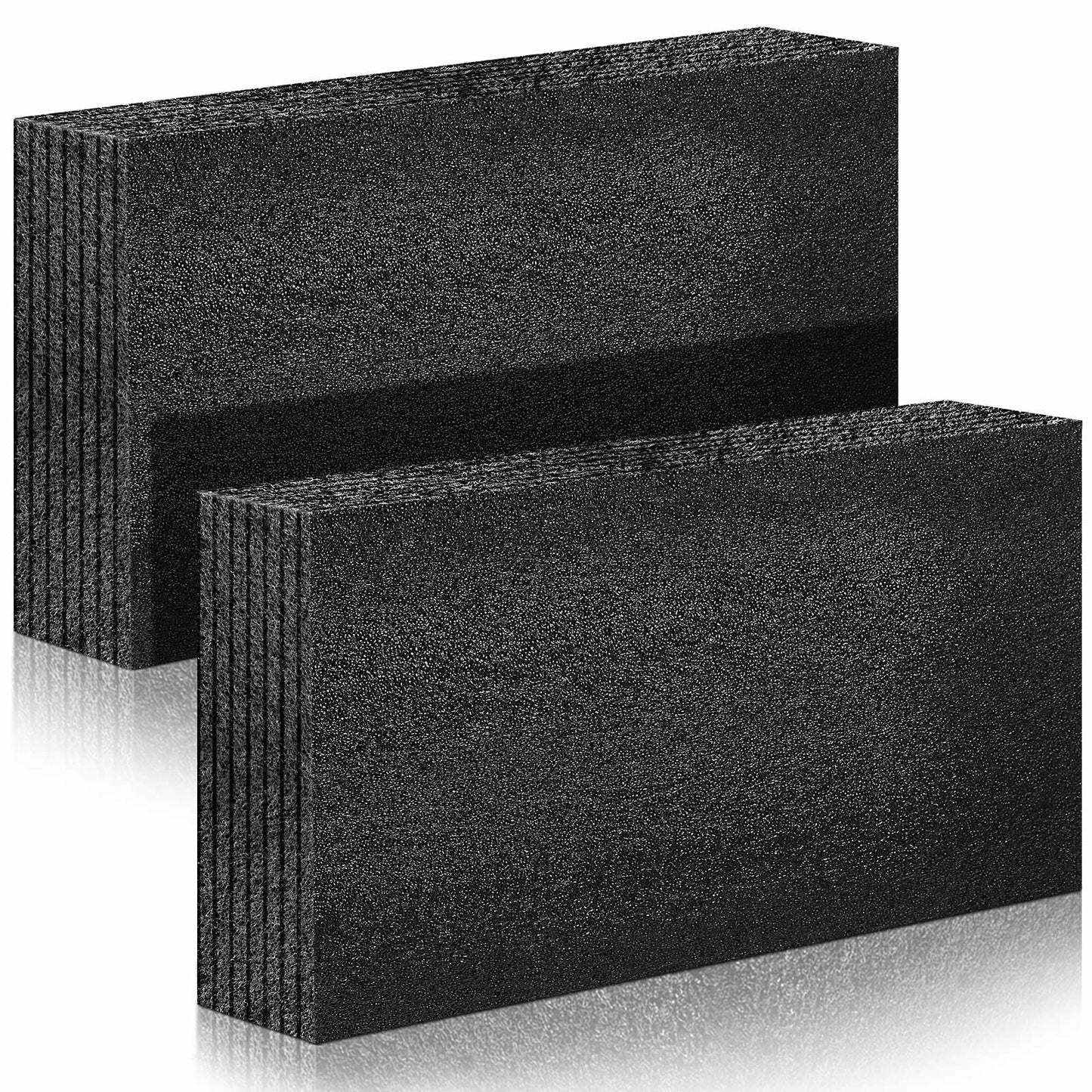 Hoolerry 2 Pcs Customizable Polyethylene Foam Packing Inserts for Cases Thick Polyethylene Cuttable Foam Sheet for Tool Box, Camera, Crafts, Storage and Crafts (24" X 12" X 2",Black)