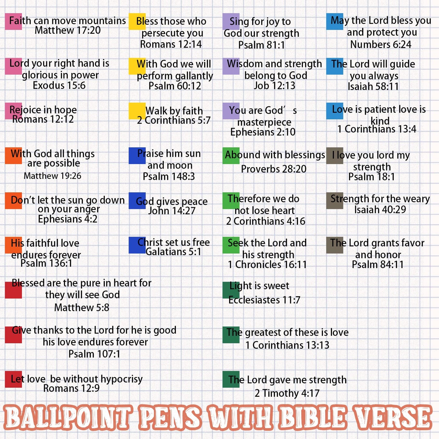 Geosar 90 Pcs Christian Gift Bulk Religious Pen Bible Verse Metal Pen Inspirational Church Scripture Gift for Women Men Nurse Teacher Student, Black Ink(Vivid Colors)