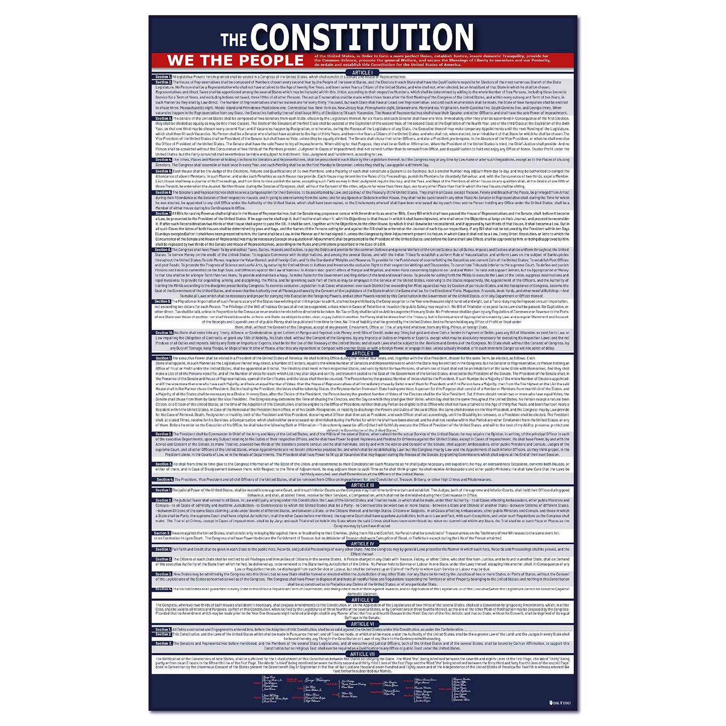 American Founding documents LARGE Laminated 4 Pack: US Constitution, Declaration of Independence, Bill of Rights, Entire Constitution and Amendments NEW 3.0 Now with larger fonts (18x29) Young N Refined