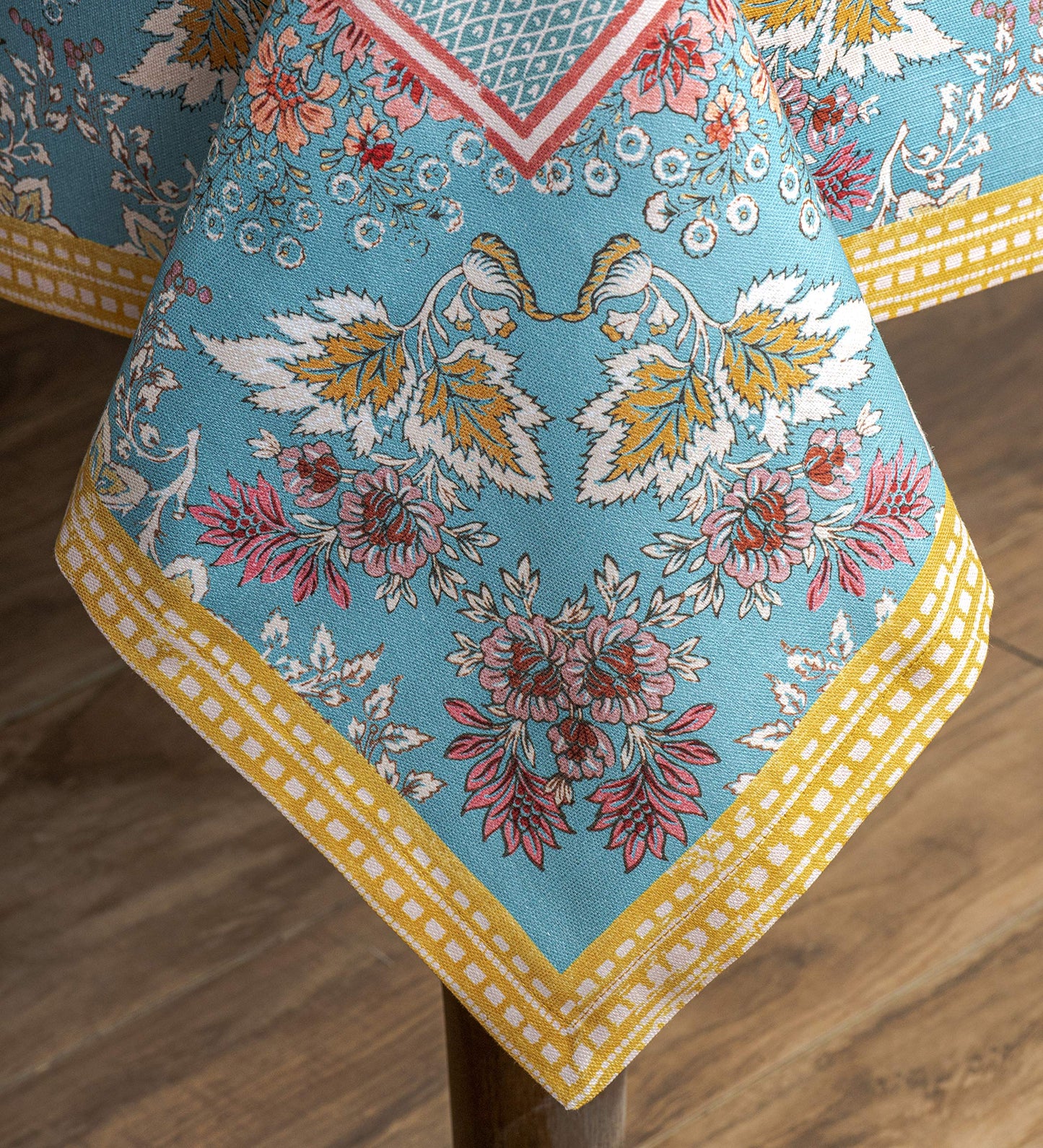 Maison d' Hermine Table Cloth Rectangle Table 100% Cotton 60 x 90 Inches Tablecloth Reusable Decorative Everyday Use for Dining Room, Farmhouse, Home, Party, Festive & Wedding Spring Summer - Marquise