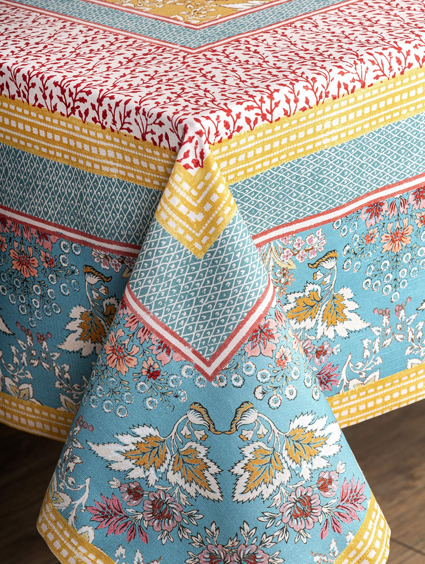 Maison d' Hermine Table Cloth Rectangle Table 100% Cotton 60 x 90 Inches Tablecloth Reusable Decorative Everyday Use for Dining Room, Farmhouse, Home, Party, Festive & Wedding Spring Summer - Marquise