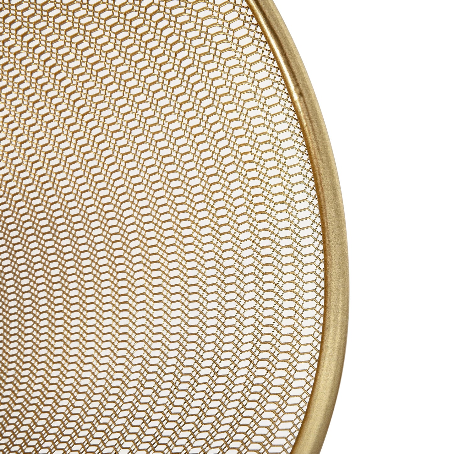Martha Stewart Ryder Set of 2 Gold Mesh Metal Trash Cans, 4.5 Gallon Wastebaskets for Office