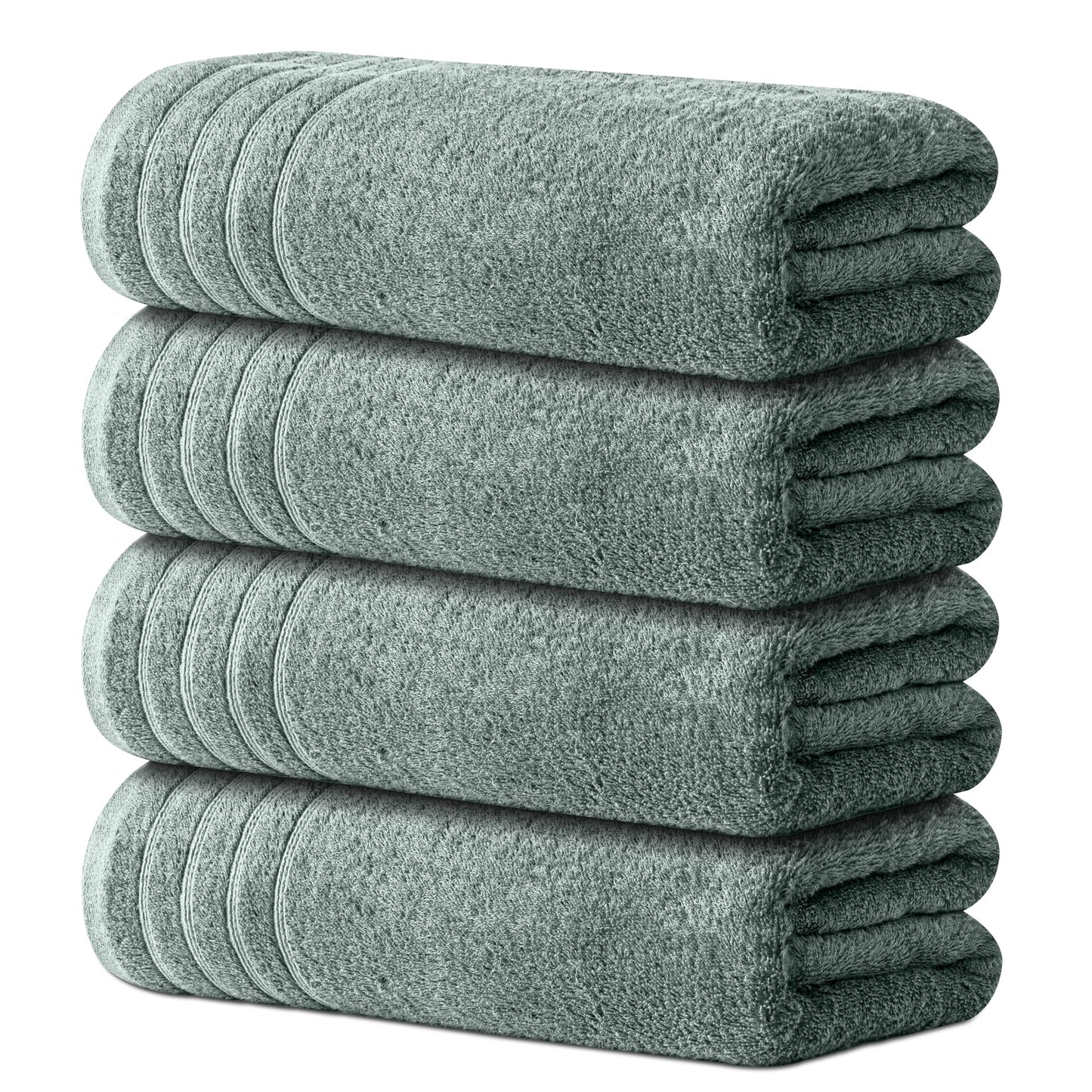 Avalon Towels Bath Towels Set of 4, Size 30 x 60 Inches - 60% Cotton, 40% Viscose Made from Bamboo, Soft and Absorbent, Quick Drying, Lightweight, Perfect for Daily Use