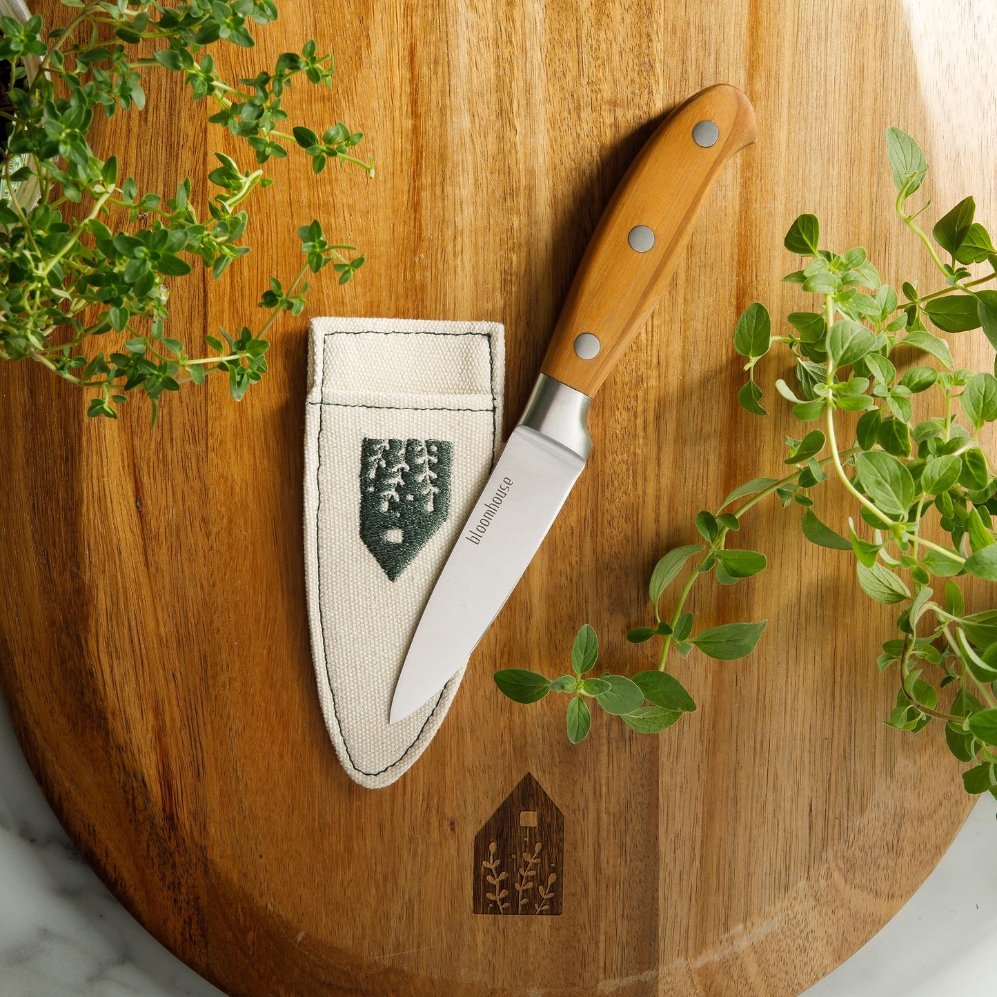 Bloomhouse - Two Time Oprah's Favorite Things Winner - 3.5-Inch Paring Knife German Stainless Steel Blade w/Forged Italian Olive Wood Handle Full Tang Precision for Peeling Trimming & Detail Work