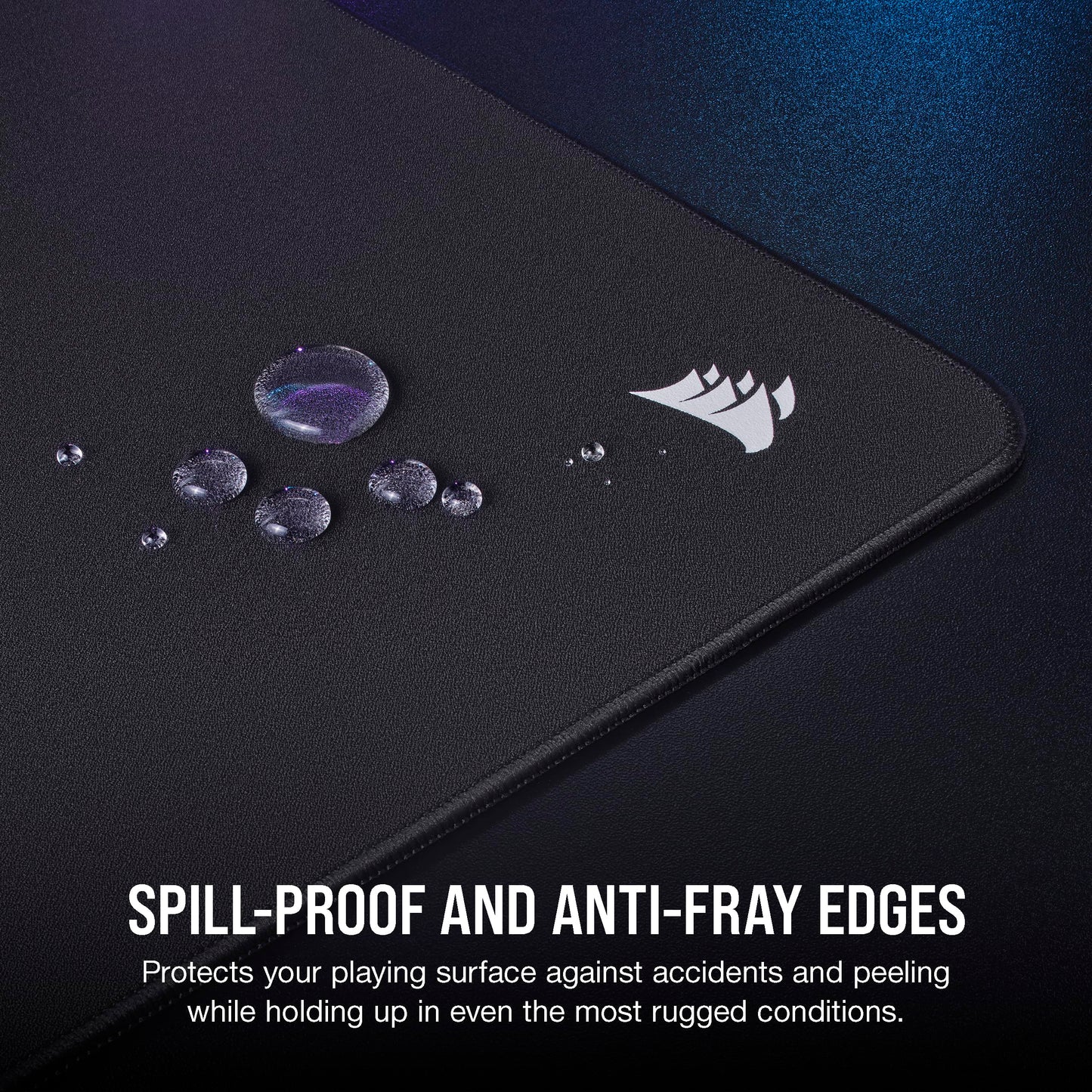 Corsair MM500 v2 Hybrid Cloth Gaming Large Mouse Pad – 45cm x 40cm – Spill-Proof Coating – Anti-Fray Stitched Edges – Non-Slip Rubber Base – Black