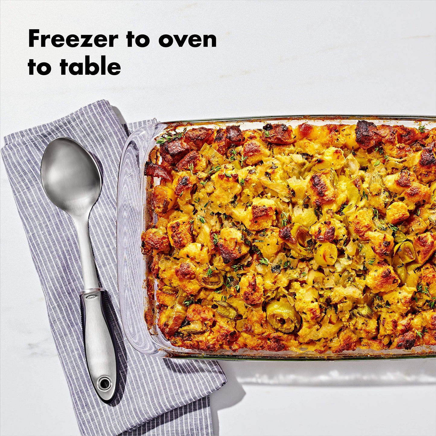 OXO Good Grips Freezer-to-Oven Safe 3 Qt Glass Baking Dish with Lid, 9 x 13